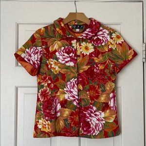 Asian floral blazer top